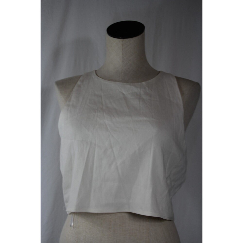 Zara Women's White Crop Top Size L Pullover Girls Night Club Relaxed Wedding